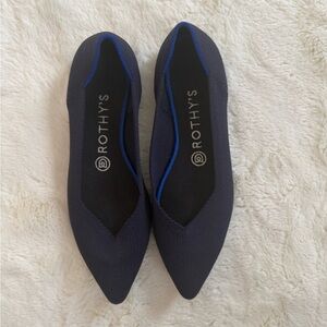 ROTHY'S The Point Navy Knit Pointed Toe Flats Size 8